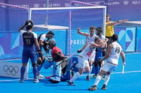 | Photo: AP/Aijaz Rahi : 2024 Paris Olympics Field Hockey between India and Belgium